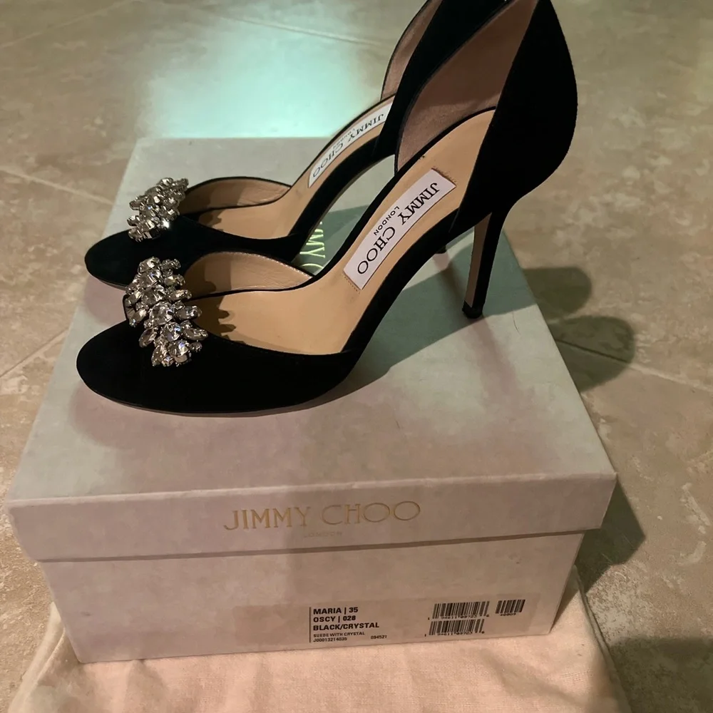 PRICE DROP!! 
Jimmy Choo Black Heels with Crystal Embellishments - Picture 2 of 8
